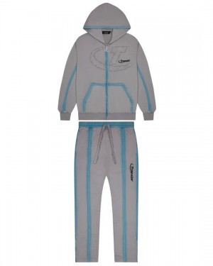 Trapstar Hyperdrive Zip Through Trainingsanzug Herren Grau Schweiz | GELAUB687