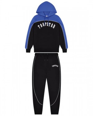 Trapstar Irongate Chenille Arce Hooded Trainingsanzug Herren Schwarz Blau Schweiz | WTNZUL071