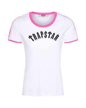 Trapstar Irongate T-Shirt Damen Weiß Rosa Schweiz | ULPDBI870