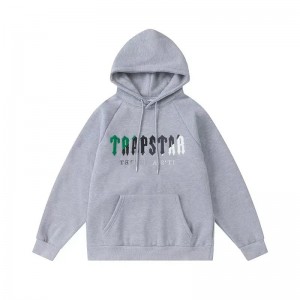 Trapstar It’s A Secret Green-Gray Logo Hoodie Herren Grau Schweiz | ZHRDNM285