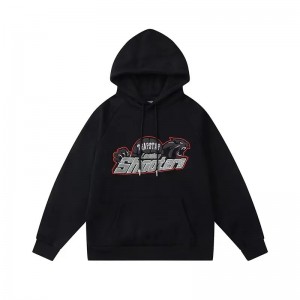 Trapstar Shooters Gray Logo Hoodie Herren Schwarz Schweiz | BLRAKS791
