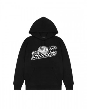 Trapstar Shooters Hoodie Herren Schwarz Weiß Schweiz | HNEYUF568