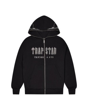 Trapstar Skull Decoded Diamante Hoodie Herren Schwarz Schweiz | YUQMPI139