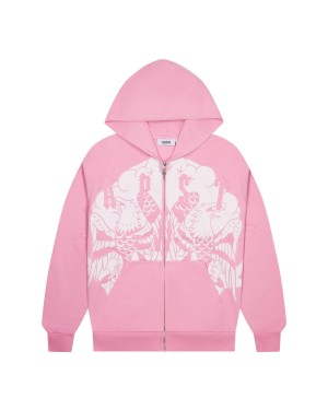 Trapstar x Ed Hardy Irongate Zip Through Hoodie Herren Rosa Schweiz | WKGAJL241