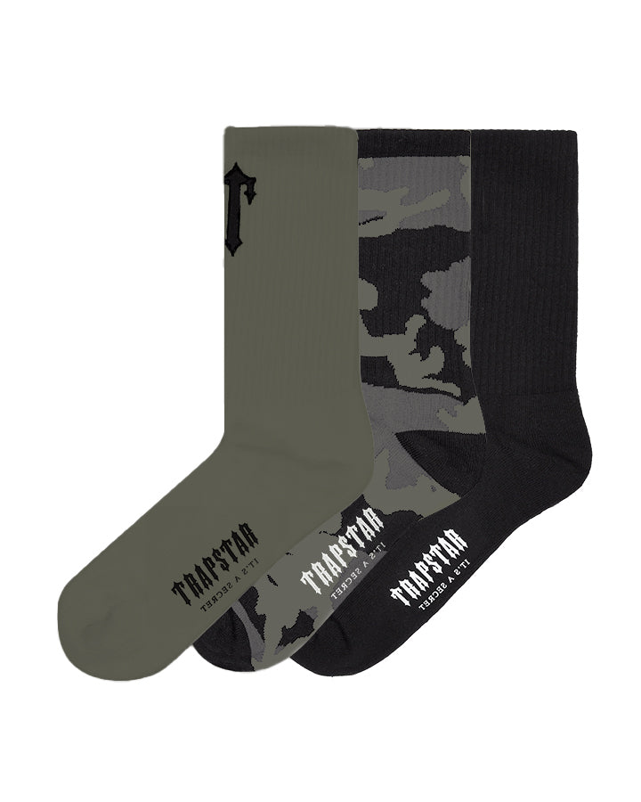 Trapstar 3 Pack Irongate T Socken Herren Khaki Schweiz | DAMOFU032