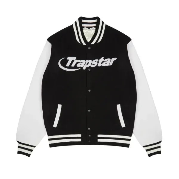 Trapstar Hyperdrive Varsity Jacken Herren Schwarz Weiß Schweiz | OZCSAF601