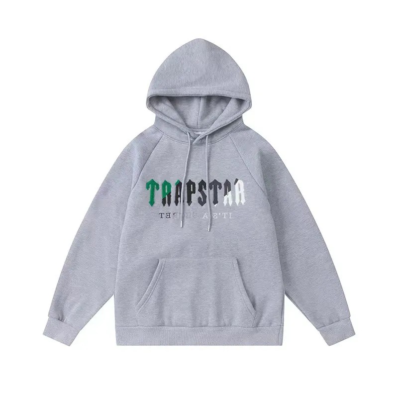 Trapstar It’s A Secret Green-Gray Logo Hoodie Herren Grau Schweiz | ZHRDNM285