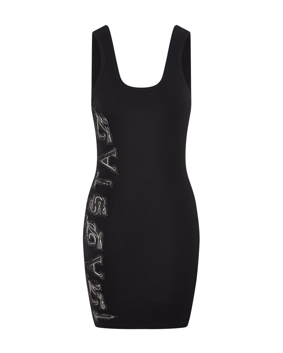 Trapstar Script Denim Applique Tank Kleid Damen Schwarz Schweiz | ONMKTA105