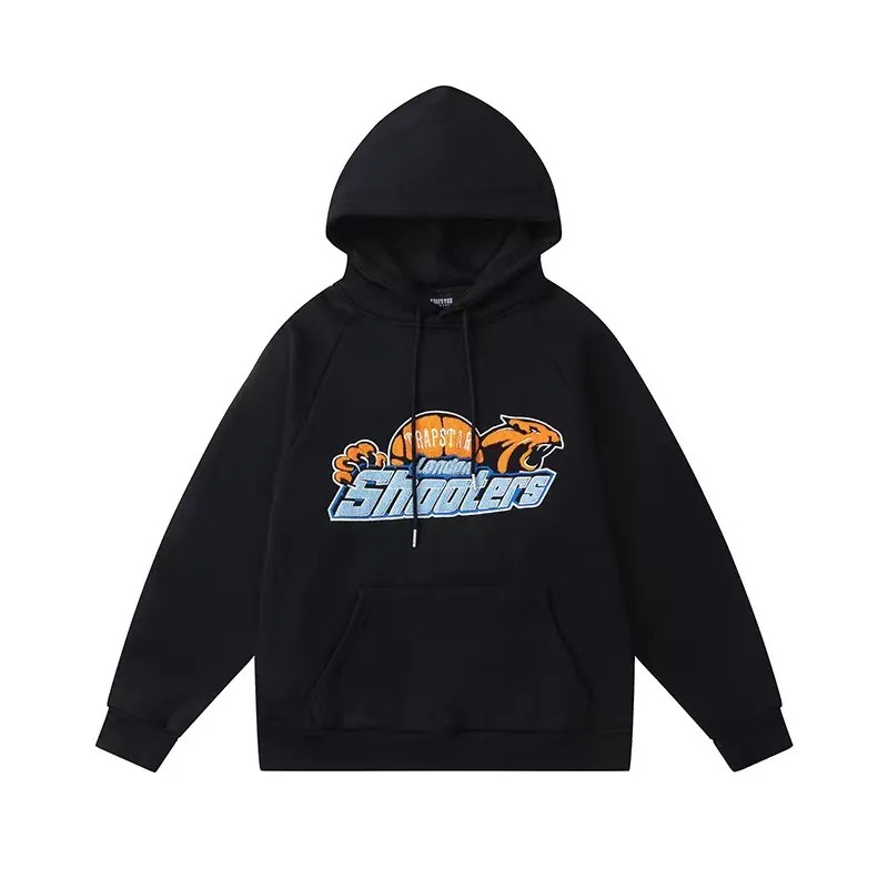 Trapstar Shooters Orange Logo Hoodie Herren Schwarz Schweiz | NEXDAU325