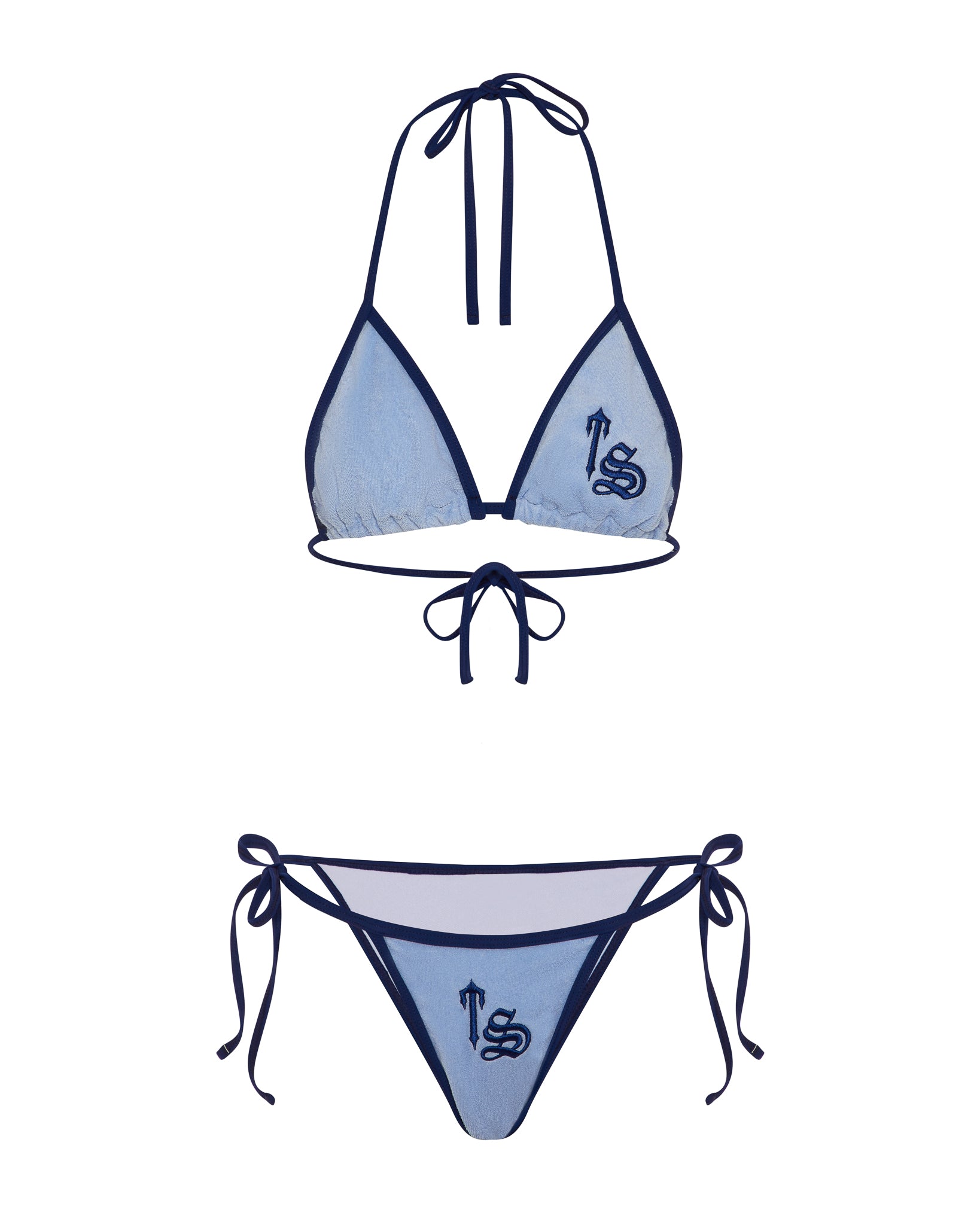 Trapstar Terry Script Bikinihosen Damen Blau Schweiz | SQVHYR732