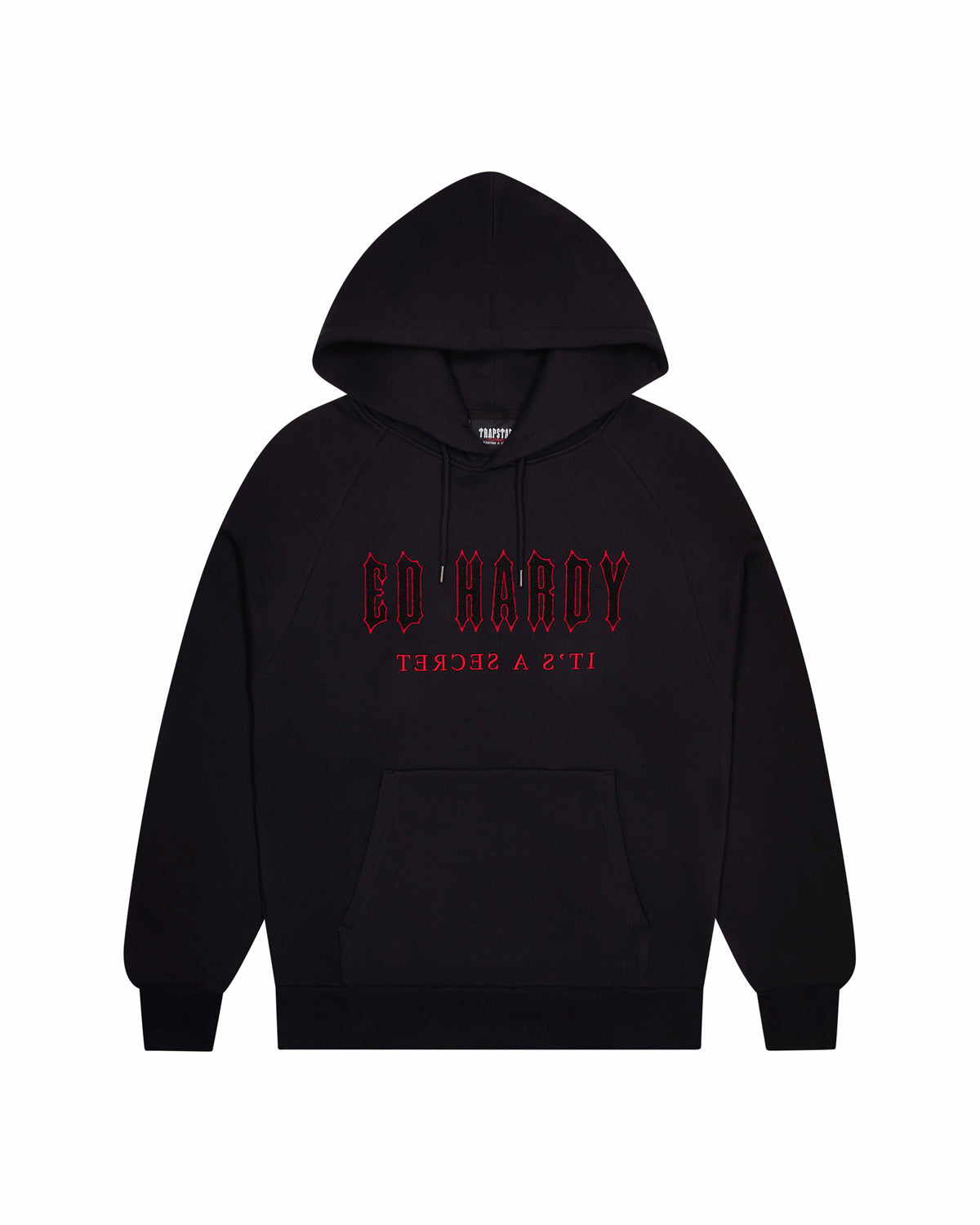 Trapstar x Ed Hardy Decoded Solid Chenille Trainingsanzug Herren Schwarz Rot Schweiz | SANPJQ504