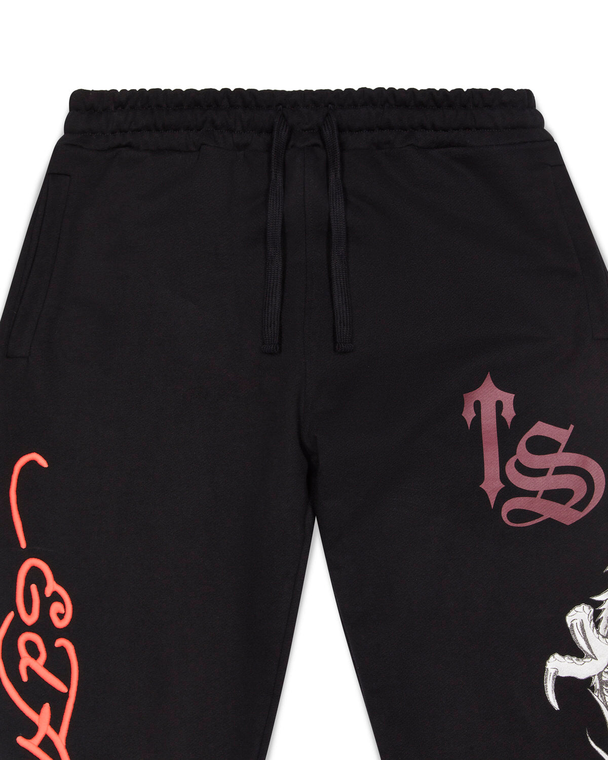 Trapstar x Ed Hardy Script Jogginghose Herren Schwarz Rot Schweiz | DBKFSI574